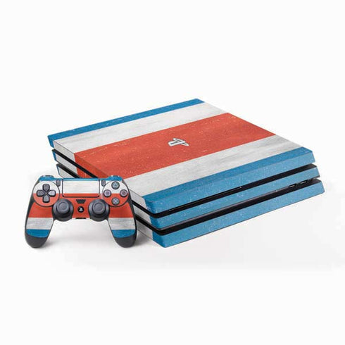Costa Rican Flag Distressed PlayStation PS4 Skins